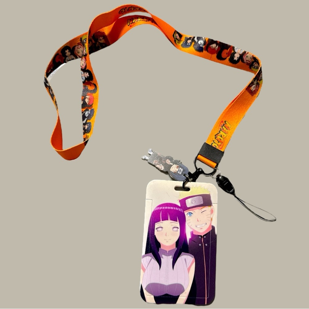 Anime  Naruto Character Lanyard with ID Holder - Orange